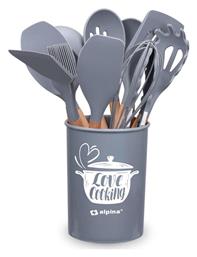 Alpina Appliances Σετ Ξύλινων Εργαλείων Μαγειρικής με Βάση 12τμχ