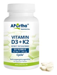 Aportha Vitamin D3 + K2 Βιταμίνη 10000iu 365 ταμπλέτες
