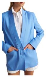 attrattivo Μακρύ Γυναικείο Σακάκι Light Blue