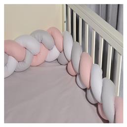 Baby Oliver Πάντα Πλεξούδα Εσωτερική Λευκό-Γκρι-Ροζ 20x200cm