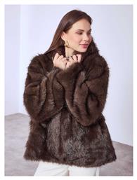 Celestino Γυναικεία Γούνα Κουκούλα Καφέ