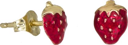 Χρυσά σκουλαρίκια Κ9 φραουλίτσες 029099 029099 Χρυσός 9 Καράτια
