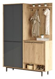 Cloat Έπιπλο Εισόδου με Κρεμάστρα & Παπουτσοθήκη Φυσική-ανθρακί 147.4x35.5x195.6εκ.