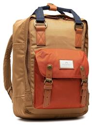 Doughnut Macaroon Earth Tone Series Υφασμάτινο Σακίδιο Πλάτης Αδιάβροχο Μπεζ/Πορτοκαλί