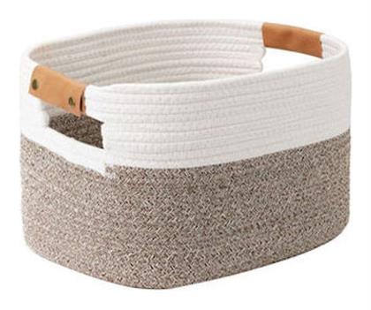 Εθνικ Διακοσμητικό Καλάθι Ψάθινο με Χερούλια Μπεζ 37x33x15εκ. Sidirela