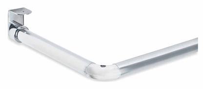 Grekon 1271 Βέργα Κουρτίνας Μπάνιου Γωνιακή Βιδωτή από Αλουμίνιο Chrome White 90x90εκ.