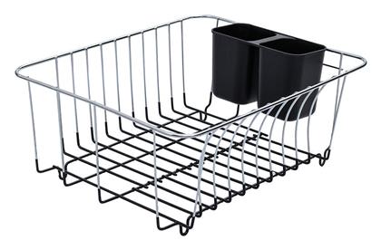 Καλαθι Νεροχυτη Μεταλλικο 35x30x15cm Μαυρη Βαση Σιλικονης