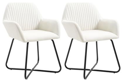 Καρέκλες Τραπεζαρίας 61x61x84εκ. 2τμχ Κρεμ