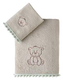 Kentia Σετ Βρεφικές Πετσέτες 2τμχ Poope Beige/green Βάρους 400gr/m²
