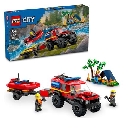 LEGO City 4x4 Fire Truck With Rescue Boat για 5+ Ετών 301τμχ