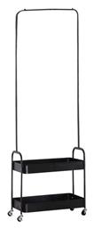 Liberta Armario Τροχήλατη Κρεμάστρα Δαπέδου από Μέταλλο Μαύρη 56x31x152cm