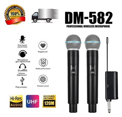 Μικρόφωνα Karaoke Ασύρματα DM-582 σε Μαύρο Χρώμα