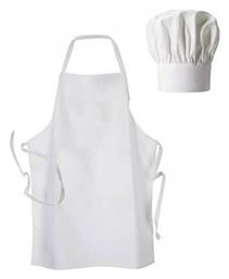Next Non Woven Μιας Χρήσης Παιδική Ποδιά Κουζίνας με Σκούφο Λευκή 26355------2