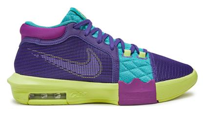 Nike LeBron Witness 8 Μπασκετικά Παπούτσια Field Purple / Dusty Cactus / Light Lemon Twist / Λευκό