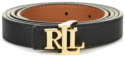 Ralph Lauren Δερμάτινη Γυναικεία Ζώνη Διπλής Όψης Μαύρη