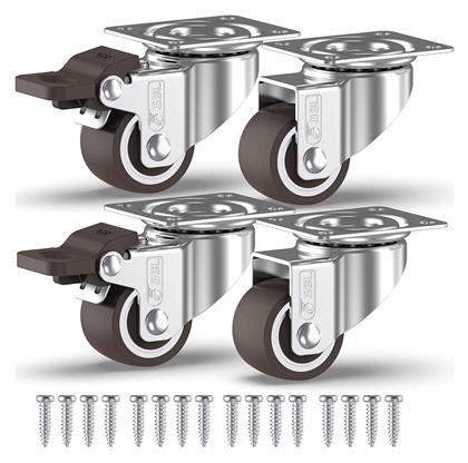 Ροδάκια Έπιπλα Gbl Small Castor Ρόδες με Φρένο 4τμχ 25mm