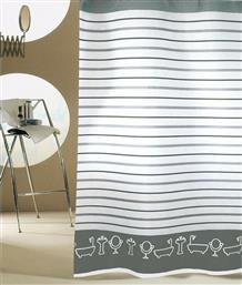 San Lorentzo Bathtubs Κουρτίνα Μπάνιου Υφασμάτινη 180x200 cm Γκρι