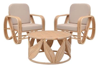 Σετ Σαλονιού με Μαξιλάρια 3τμχ Φυσική Απόχρωση 344-000014