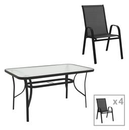 Σετ Τραπεζαρίας 5τμχ Μαύρη Απόχρωση 130-000164