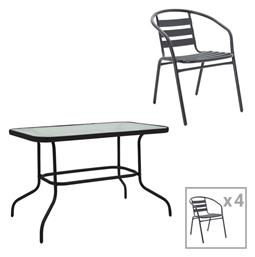 Σετ Τραπεζαρίας 5τμχ Μαύρο-γυαλί 200-000328