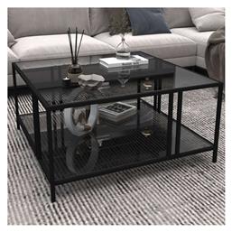 Τραπεζάκι Σαλονιού Uranüs 80x80x40cm Black / Fume