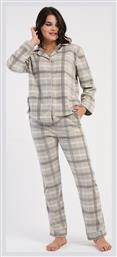 Vienetta Secret Χειμερινό Γυναικείο Σετ Πιτζάμας Γκρι