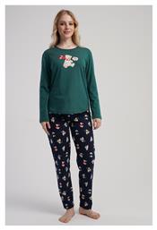 Vienetta Secret Χειμερινό Γυναικείο Σετ Πιτζάμας Κυπαρισσί