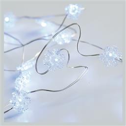 20 Λαμπάκια LED 2.1μ. Ψυχρό Λευκό Μπαταρίας σε Σειρά Aca