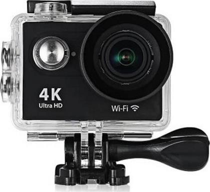 559865 Action Camera 4K Ultra HD Υποβρύχια (με Θήκη) με WiFi Μαύρη με Οθόνη