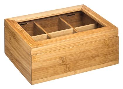 5Five Cuisine Κουτί Τσάι με Καπάκι Ξύλινο σε Μπεζ Χρώμα 22x16x8.7cm