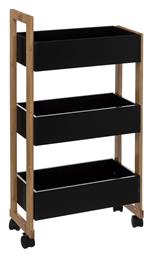 5Five Τρόλεϊ Κουζίνας Ξύλινο Μαύρο 3 Θέσεων 41x20x80cm