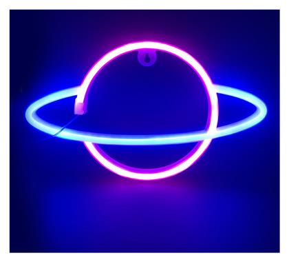 Aca Διακοσμητικό Φωτιστικό Μοοn Light Neon Μπαταρίας Μπλε