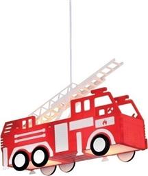 Aca Όχημα Πυροσβεστικής Πολύφωτο Παιδικό Φωτιστικό Κρεμαστό από Ξύλο 13W με Υποδοχή E27 σε Κόκκινο Χρώμα από το Spitishop