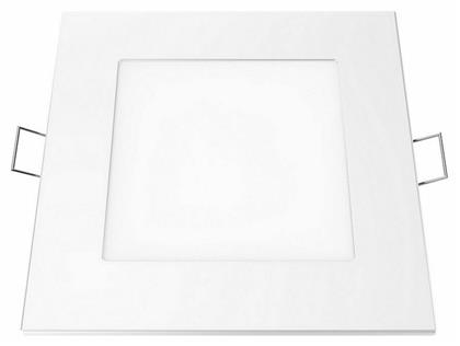 Aca Τετράγωνο Μεταλλικό Χωνευτό Σποτ με Ενσωματωμένο LED και Θερμό Λευκό Φως 6W 400Lm σε Λευκό χρώμα 12x12cm