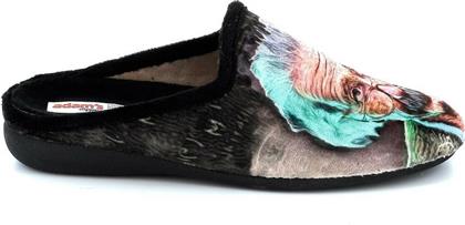 Adam's Shoes Χειμερινές Ανδρικές Παντόφλες με Σχέδια Μαύρες από το SerafinoShoes