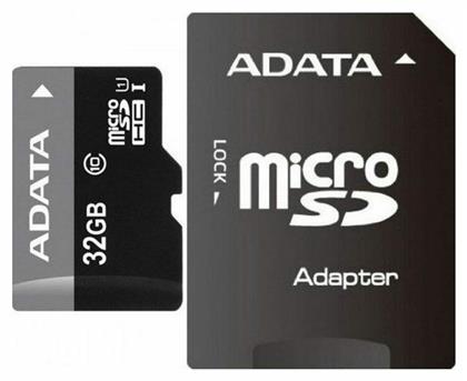 Adata Premier microSDHC 32GB Class 10 U1 V10 UHS-I με αντάπτορα