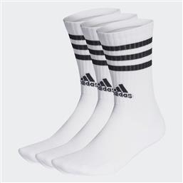 Adidas 3-Stripes Αθλητικές Κάλτσες Λευκές 3 Ζεύγη