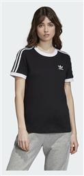 Adidas 3 Stripes Γυναικείο Αθλητικό T-shirt Μαύρο