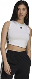 Adidas Adicolor Classics Αμάνικο Αθλητικό Crop Top Λευκό