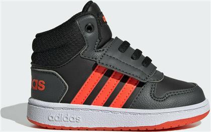 Adidas Αθλητικά Παιδικά Παπούτσια Μπάσκετ Hoops 2.0 Mid με Σκρατς Core Black / Solar Red / Grey Six