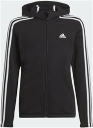 Adidas Αθλητική Παιδική Ζακέτα Φούτερ Βαμβακερή με Κουκούλα Μαύρη Essentials 3-Stripes από το Plus4u