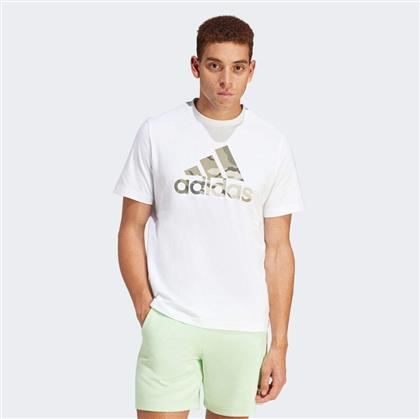 Adidas Badge Ανδρικό Αθλητικό T-shirt Κοντομάνικο Λευκό