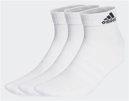 Adidas Cushioned Αθλητικές Κάλτσες Λευκές 3 Ζεύγη