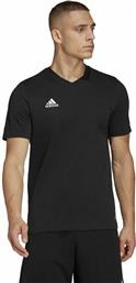 Adidas Entrada 22 Ανδρικό Αθλητικό T-shirt Κοντομάνικο με Λαιμόκοψη Τύπου V Μαύρο