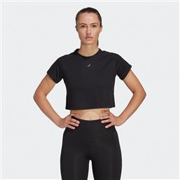 Adidas Essentials 3 Bar Logo Crop Γυναικείο Αθλητικό Crop T-shirt Fast Drying Μαύρο