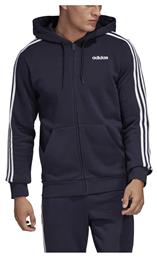 Adidas Essentials 3-Stripes Ανδρική Φούτερ Ζακέτα με Κουκούλα και Τσέπες Legend Ink