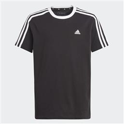 Adidas Essentials 3 Stripes Παιδικό T-shirt Μαύρο