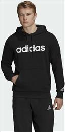 Adidas Essentials French Terry Linear Logo Ανδρικό Φούτερ με Κουκούλα και Τσέπες Μαύρο