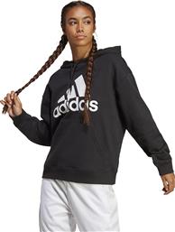 Adidas Essentials French Terry Μακρύ Γυναικείο Φούτερ με Κουκούλα Μαύρο