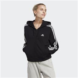 Adidas Essentials Γυναικεία Ζακέτα Φούτερ με Κουκούλα Μαύρη από το Plus4u